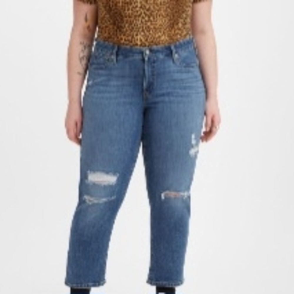 Levi's Blue Cropped Ankle Jeans with Modern Distressing
